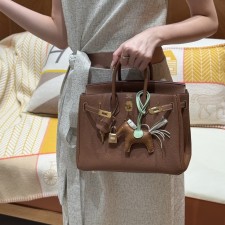 최고퀄 에르메스 올수공 버킨 25 골드 브라운 토고 가죽 금장