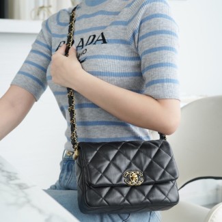 팬더샵 샤넬 23K 19 빈티지 카프스킨 체인 플랩백 블랙