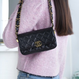 팬더샵 샤넬 23K 19 빈티지 카프스킨 체인 플랩백 블랙