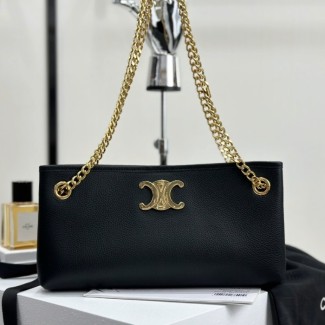 셀린느 뉴스페이퍼 트리오페 체인 숄더백 미디엄 블랙 114253