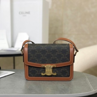 셀린느 클래식 트리오페 숄더백 스몰 블랙 탄 188882