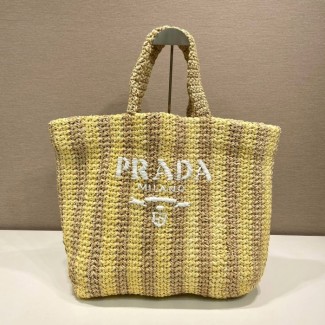 프라다 라피아 토트백 옐로우