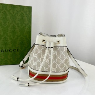 구찌 오피디아 미니 GG 버킷백 화이트