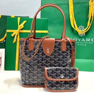 고야드 미니 앙주 토트백 블랙탠