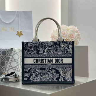 디올 스몰 북 토트백 트왈 드 주이 리버스 자수