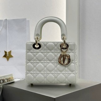 디올 레이디 디올 스몰 백 화이트 금장