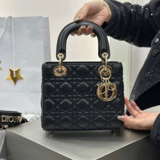 디올 레이디 디올 스몰 백 블랙 금장