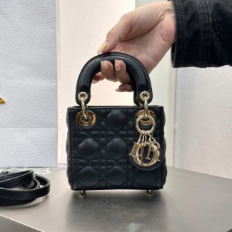 디올 레이디 마이크로 백 파우더 블랙