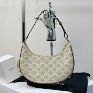 셀린느 아바 숄더백 트리오페 캔버스 카프스킨 베르도 193952