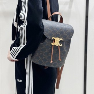 셀린느 미니 폴코 백팩 트리옹프 캔버스 & 카프스킨