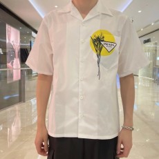 프라다 튤립 프린팅 코튼 볼링셔츠