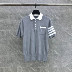 톰브라운 헥터 리버스 인타르시아 폴로 코튼 4바 반팔 그레이