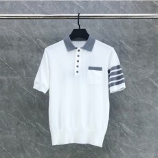 톰브라운 헥터 리버스 인타르시아 폴로 코튼 4바 반팔 화이트