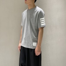 톰브라운 코튼 4바 반팔 티셔츠 그레이