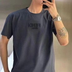 펜디 엠버 로고 반팔 티셔츠 네이비