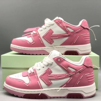 오프화이트 화이트/핑크 아웃 오브 오피스 사토리얼 스니커즈