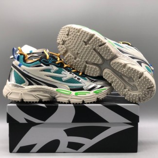 오프화이트 화이트 & 그린 비 라이트 백 스니커즈