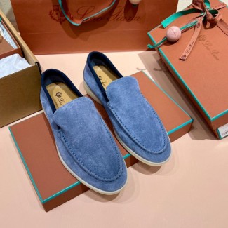 로로피아나 스웨이드 썸머 워크 로퍼 블루